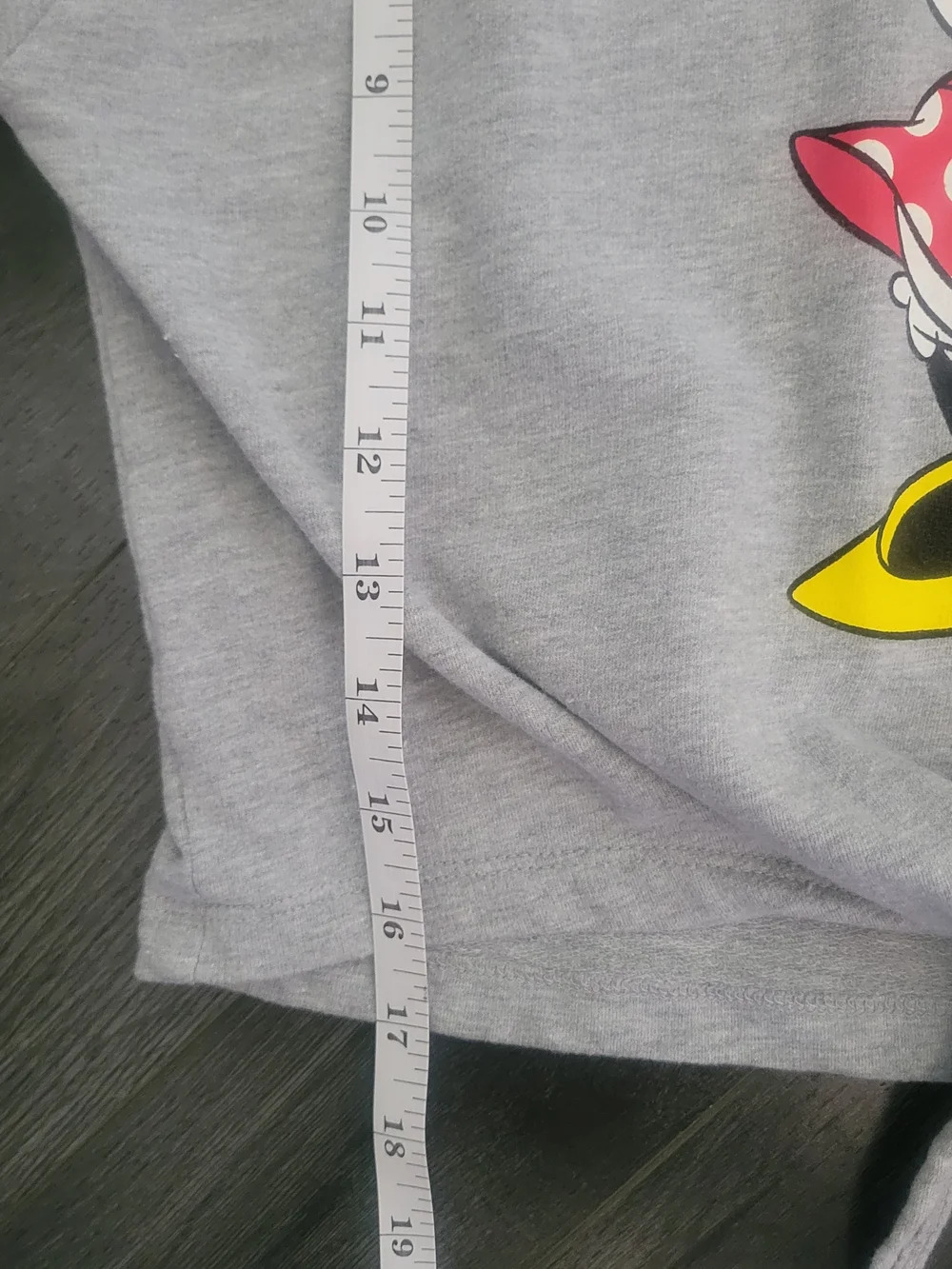 DISNEY Mickey & Minnie Mouse Cropped Tie-Front Sweatshirt Womens Sz M - Picture 10 of 11